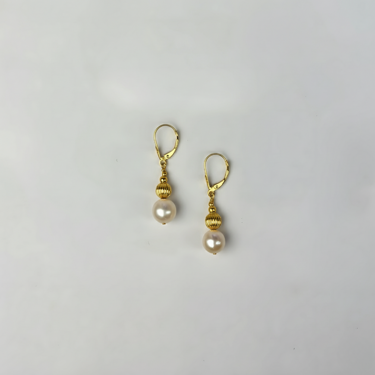 14K Yellow Gold Genuine White Pearl Jewelry Sets for Women Elegant Jewelry Gift