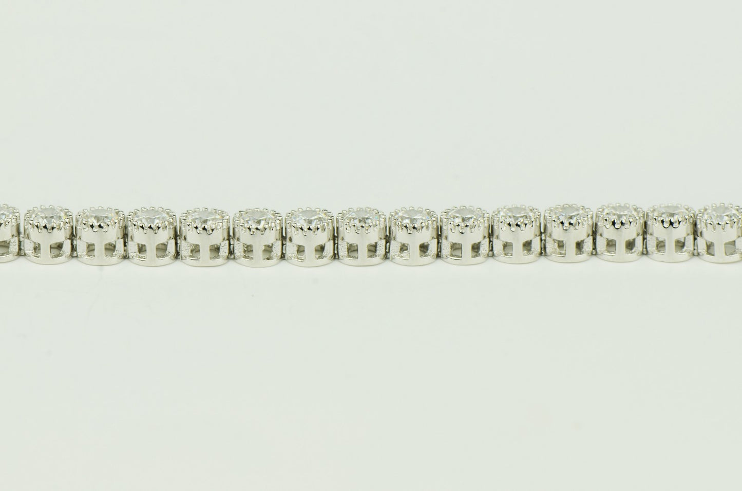 Sterling Silver CZ Tennis Bracelet AAA 3mm Round Brilliant Cubic Zirconia Gems