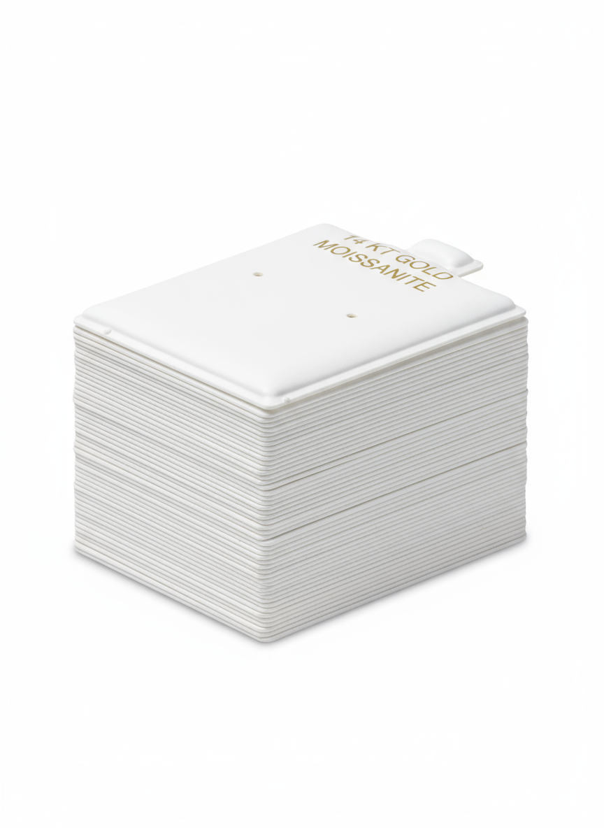 14K Mosissanite Center Punch Earring Card Puff Pad Jewelry DisplayHolder 100 Pcs