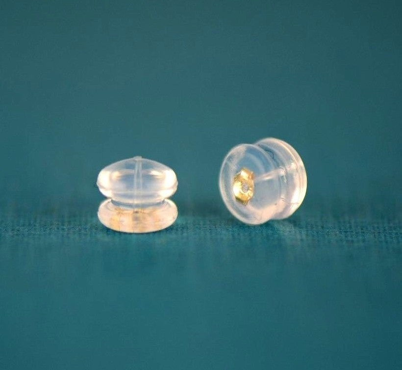 14k Yellow or White Gold Jelly Silicon Back Earring by Pc and Pair!!!