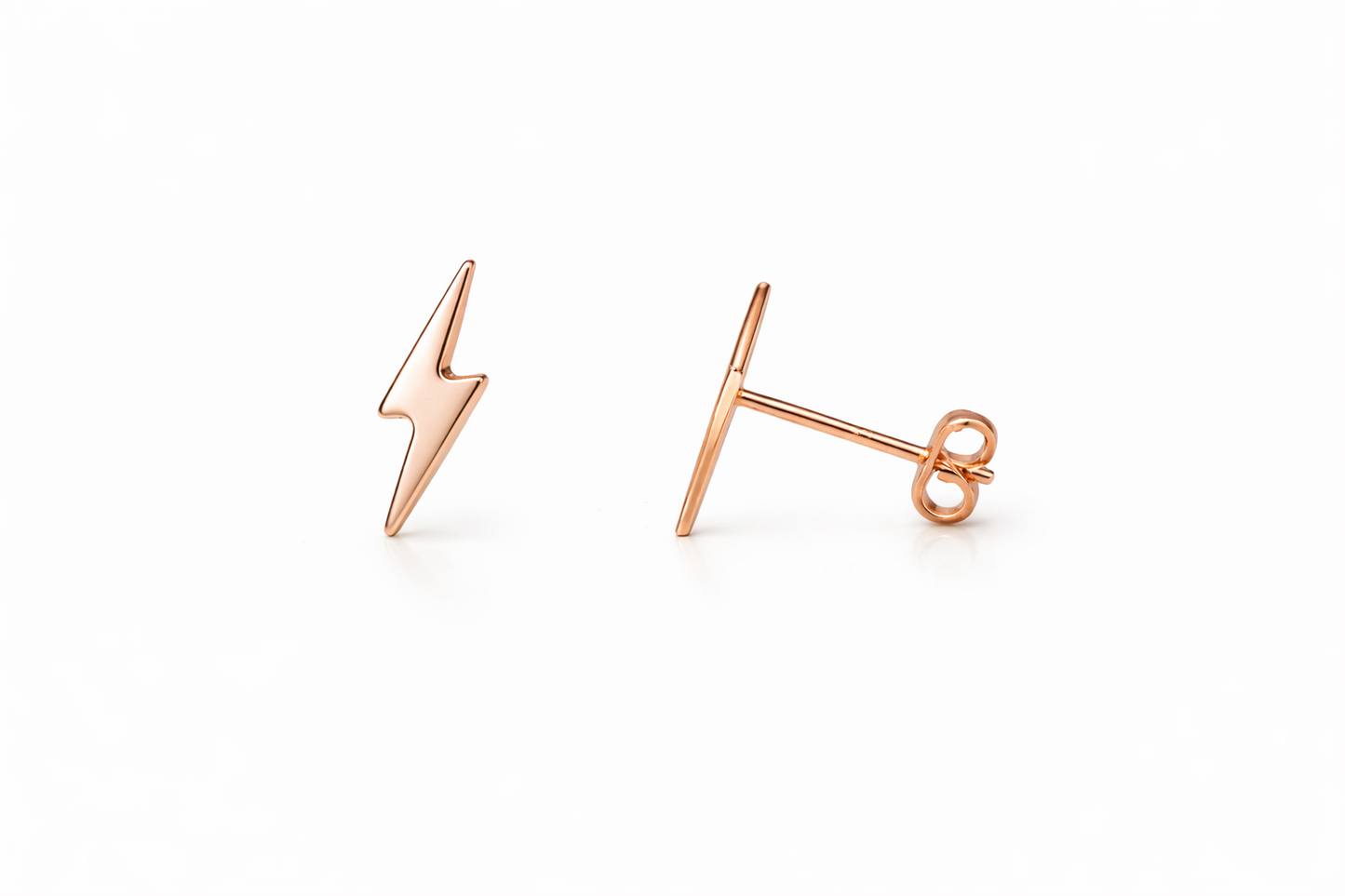 14K Yellow/White/Rose lighting Bolt with Push Backs