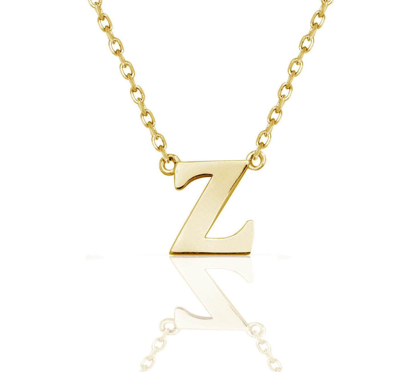 14k Yellow Gold Initial Letter Necklace Pendant