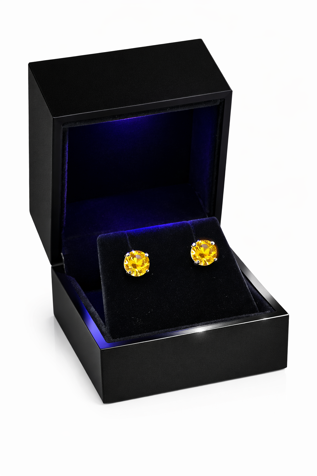 14K Gold GRA Certified D-VVS1 Round Champagne Moissanite ScrewBack StudsEarrings
