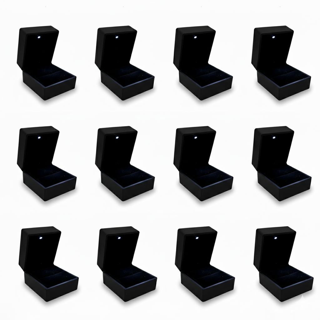 LED Ring Box Velvet Jewelry Case Gifts Box
