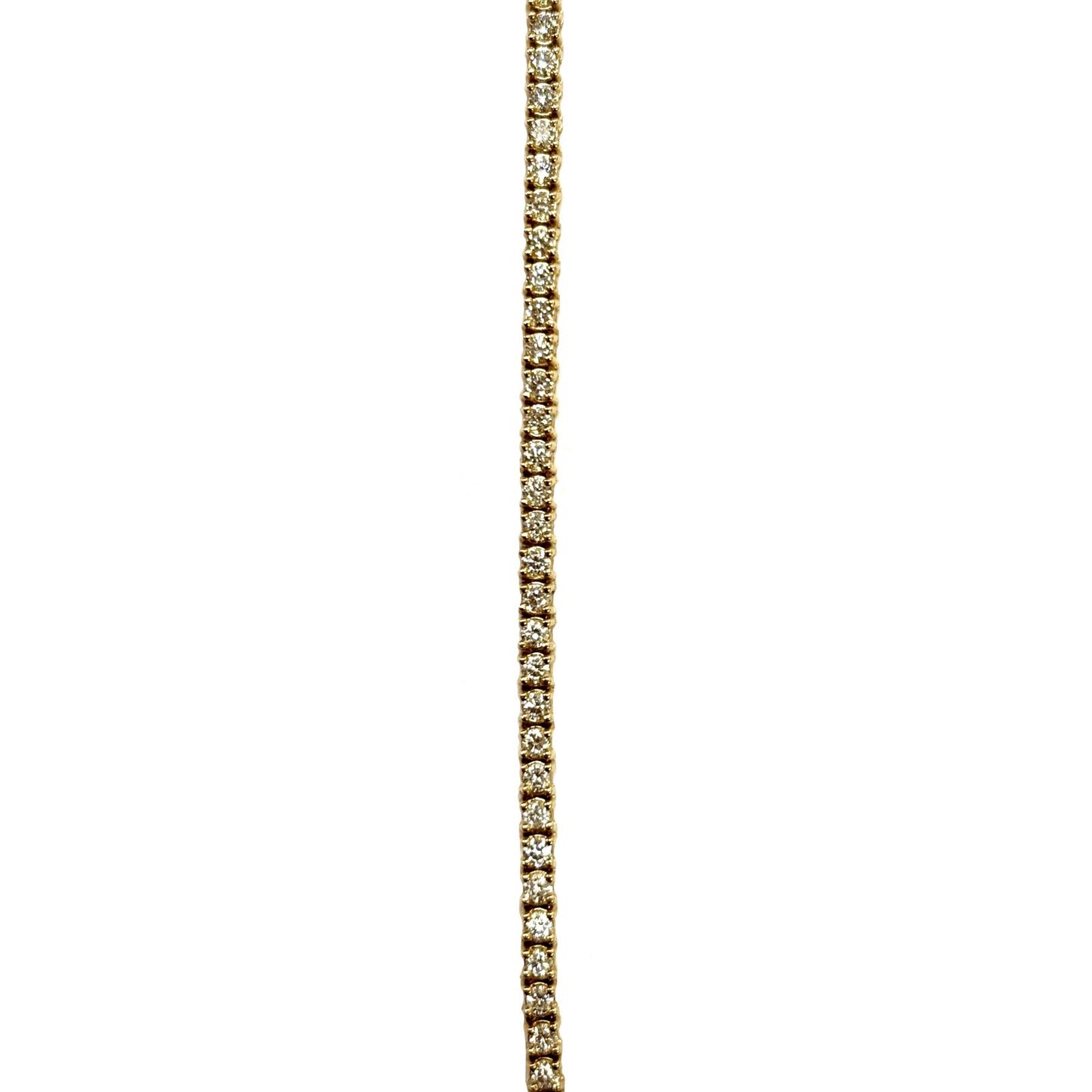 14K Yellow Gold Round Lab Grown Diamond Tennis Necklace 16 Inches
