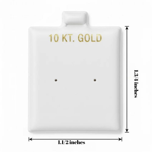 White Vinyl 10K Center Punch Earring Card Puff Pad Jewelry DisplayHolder 100 Pcs