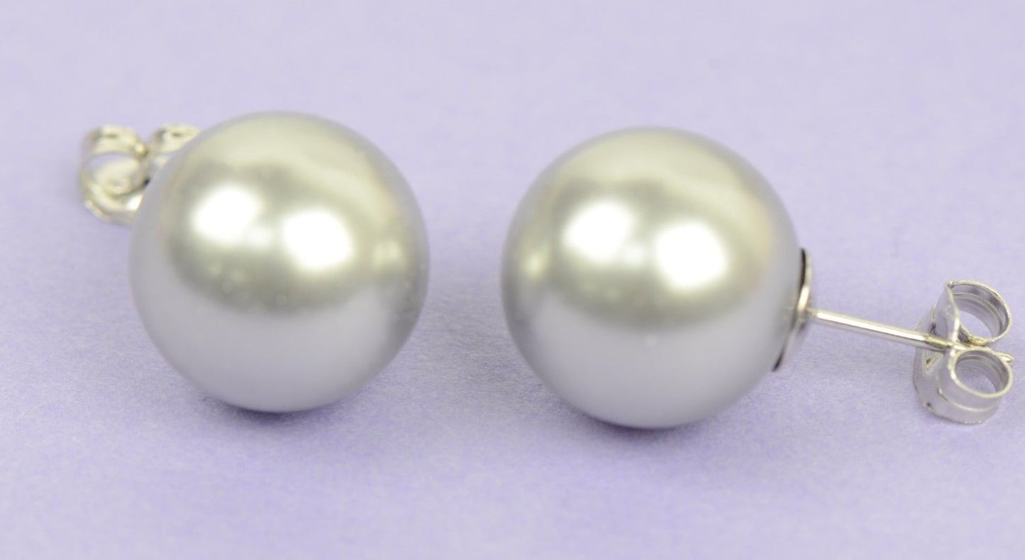 925 Sterling Silver Classic Pearls push back Stud Earrings for Women