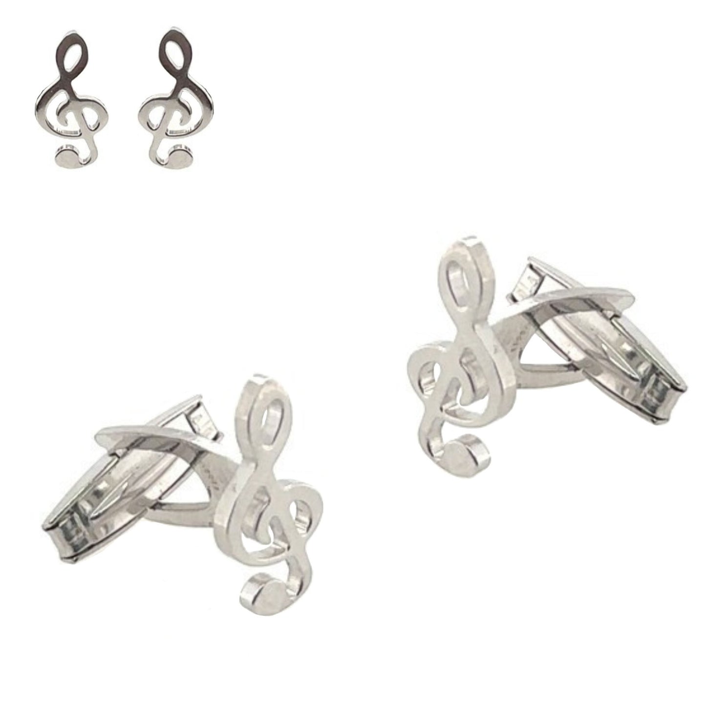 925 Sterling Silver Italy Treble Clef Cufflinks