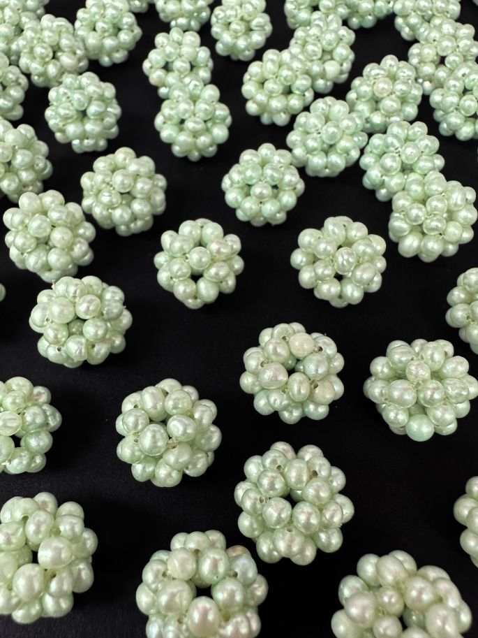 12MM Knitted Green FW Pearl Ball
