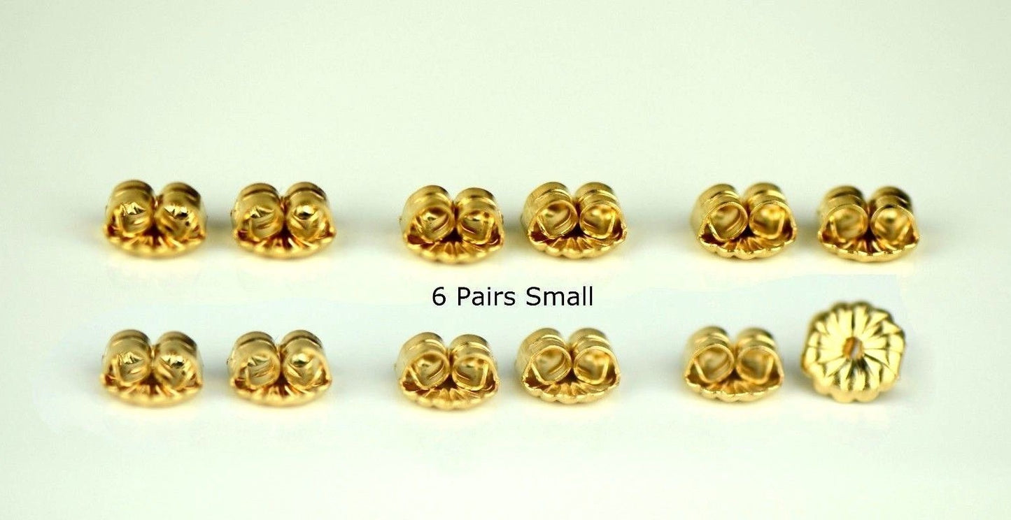 14K White or Yellow Solid Gold Earring Back Butterfly by 1,2,3,6,Pairs!!