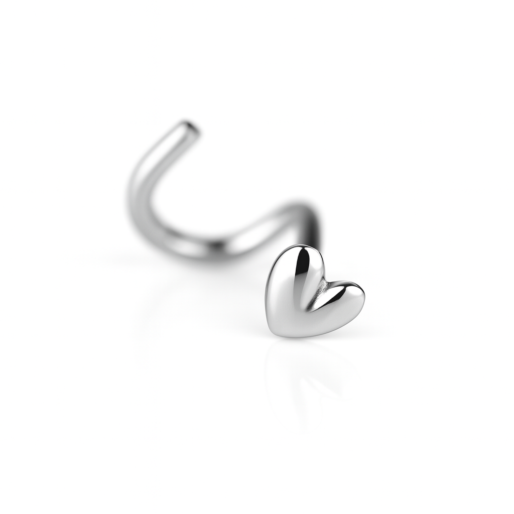 14k Yellow or White Gold Heart Piercing Stud