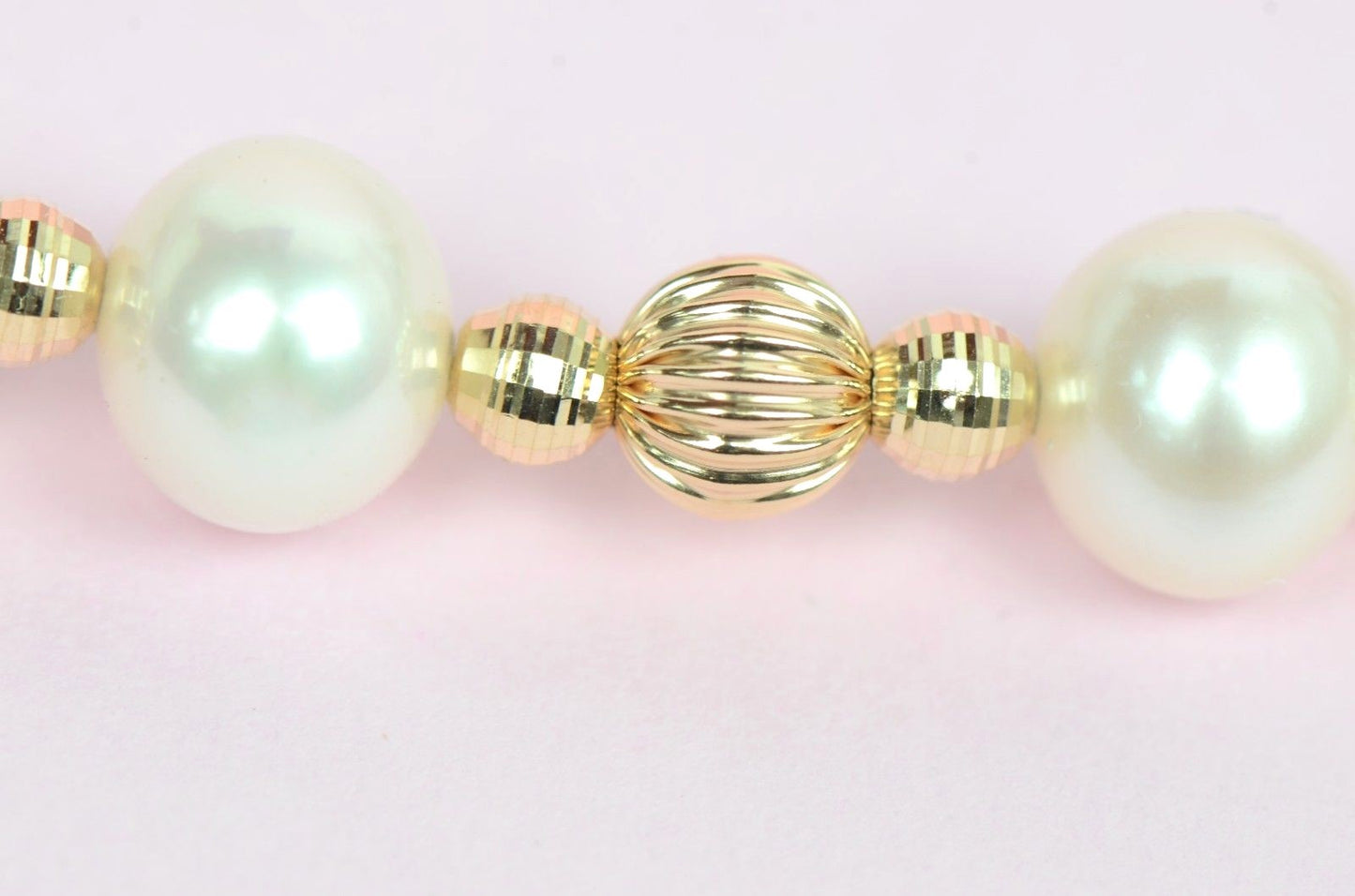 14k Yellow Gold Genuine White Pearls3pcs Set: Necklace,Bracelet,Earrings