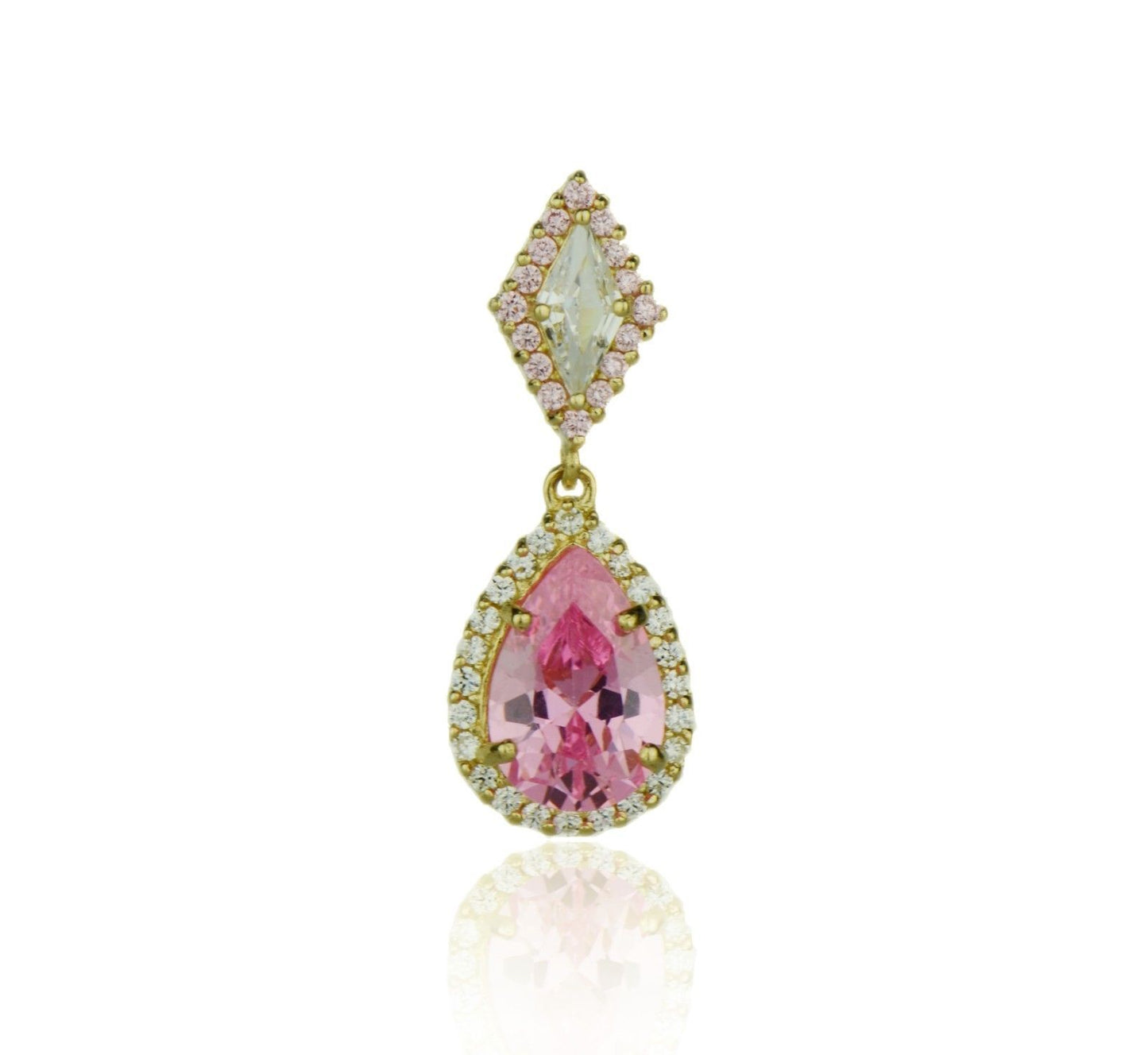 14k Yellow Gold CZ Pear Shape Pendants