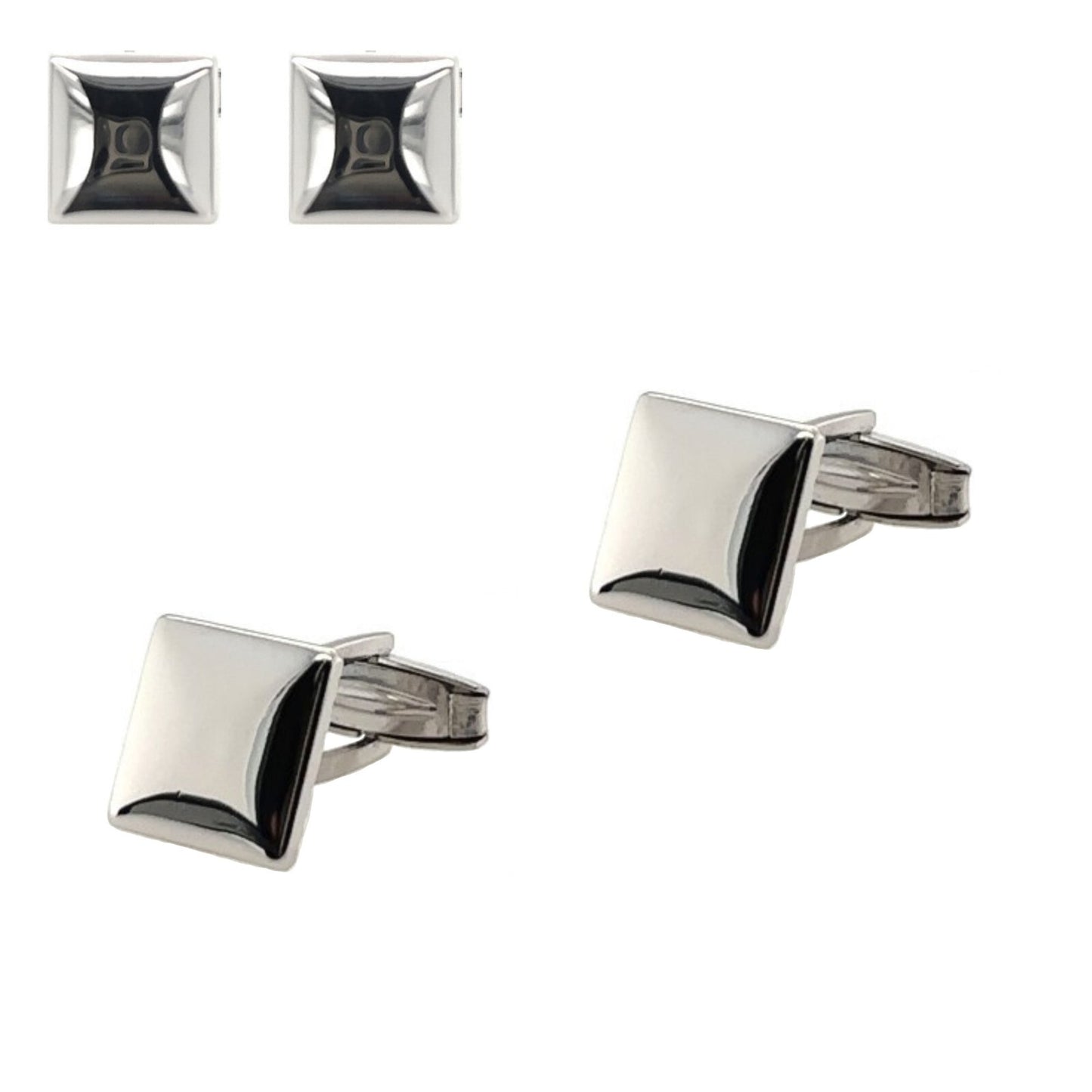 925 Sterling Silver Italy Square Cufflinks