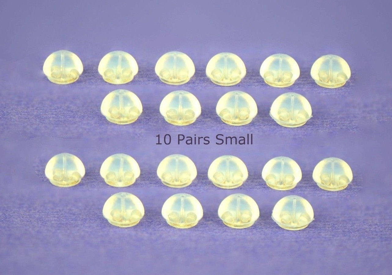 14k Yellow or White Gold Jelly Silicon Back Earring by 1,2,3,6,10 Pairs!!!
