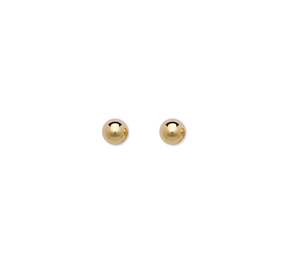 14K Gold Ball Push Back Earrings