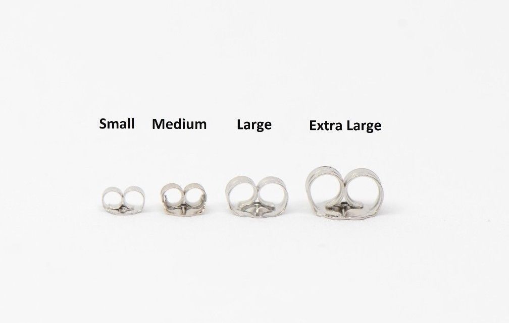 14k White Gold Push Back Earring Butterfly Backing Small Medium Large-by PC!!!