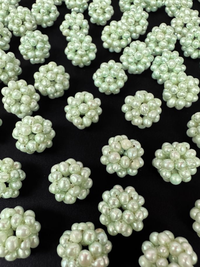 12MM Knitted Green FW Pearl Ball