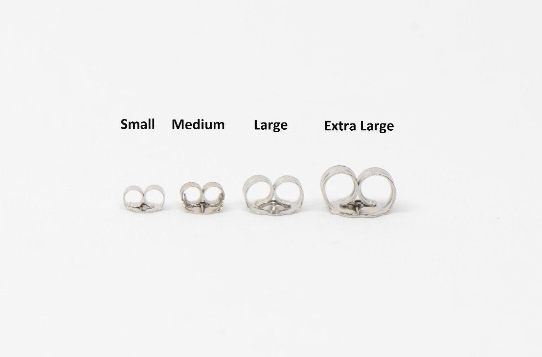 14k White Gold Push Back Earring Butterfly Backing Small Medium Large-by PC!!!