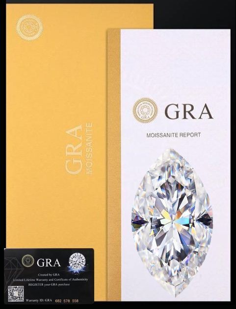 Loose Moissanite Marquise Cut Real Gem Stone W. GRA Certificate All Sizes VVS1 D