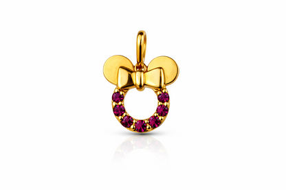 14K Yellow Gold Miss Mouse Pendant