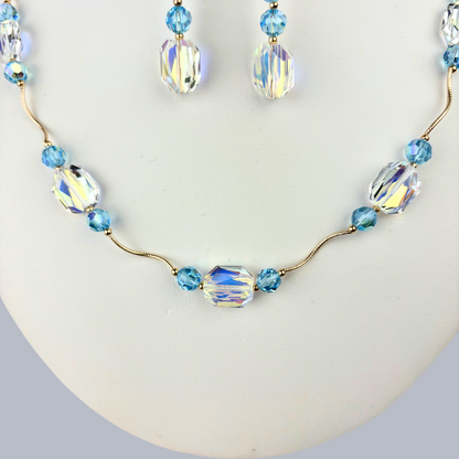 14K Necklace Set made with crystals from Swarovski for Women