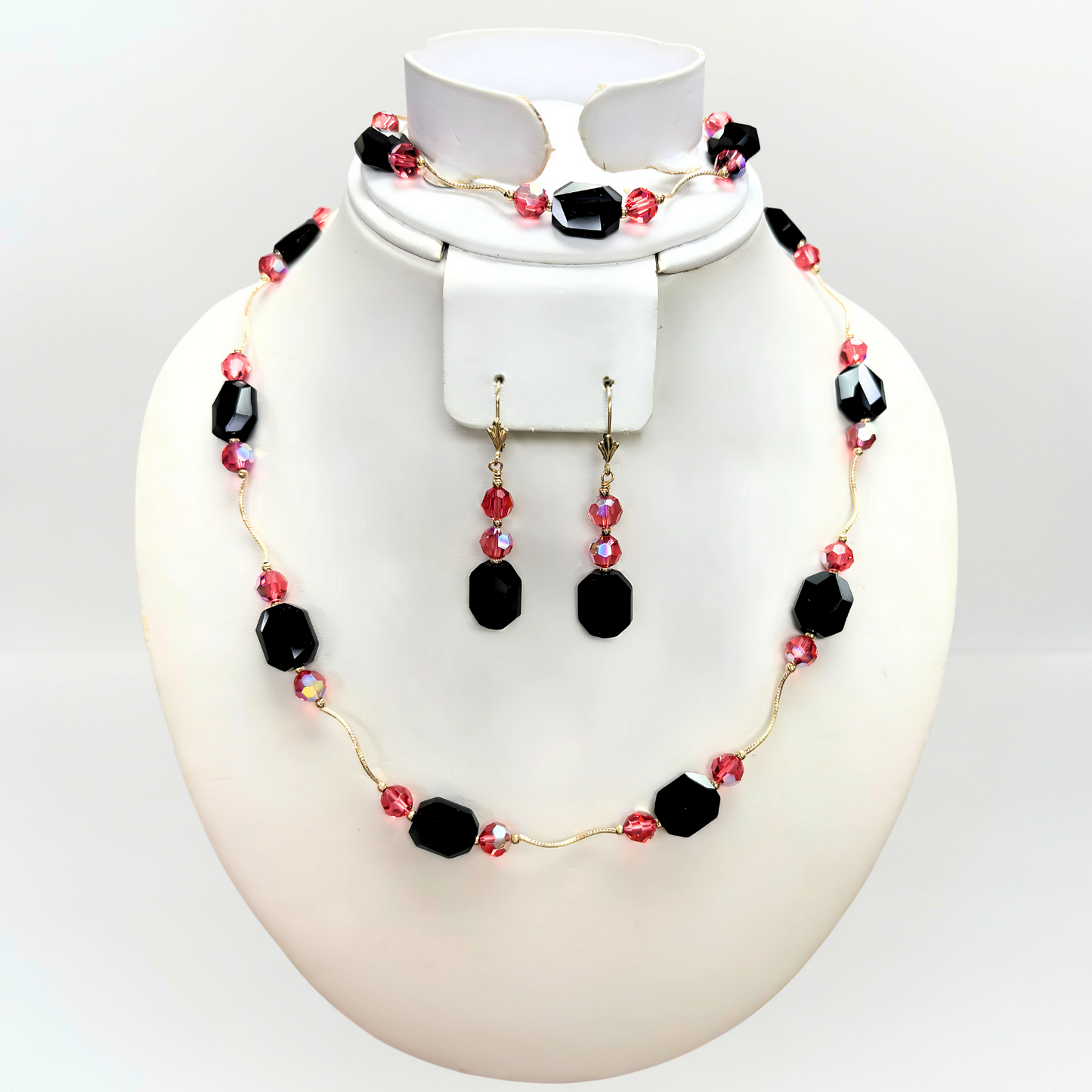 14K Necklace Set made with crystals from Swarovski for Women
