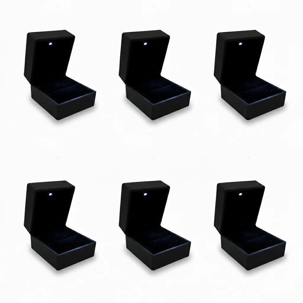 LED Ring Box Velvet Jewelry Case Gifts Box