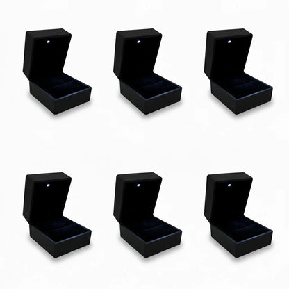 LED Ring Box Velvet Jewelry Case Gifts Box