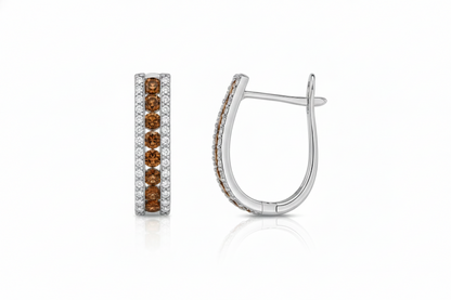 14k White Gold CZ Birthstone Leverback Earrings