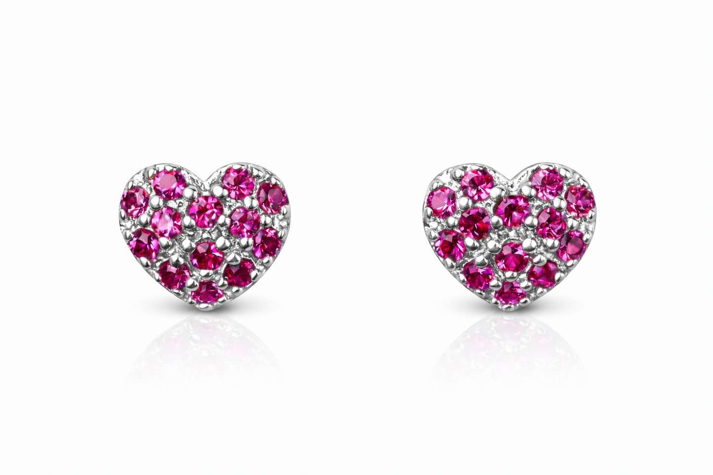 yellow gold white gold heart shape cz stud earrings yellow gold 14k