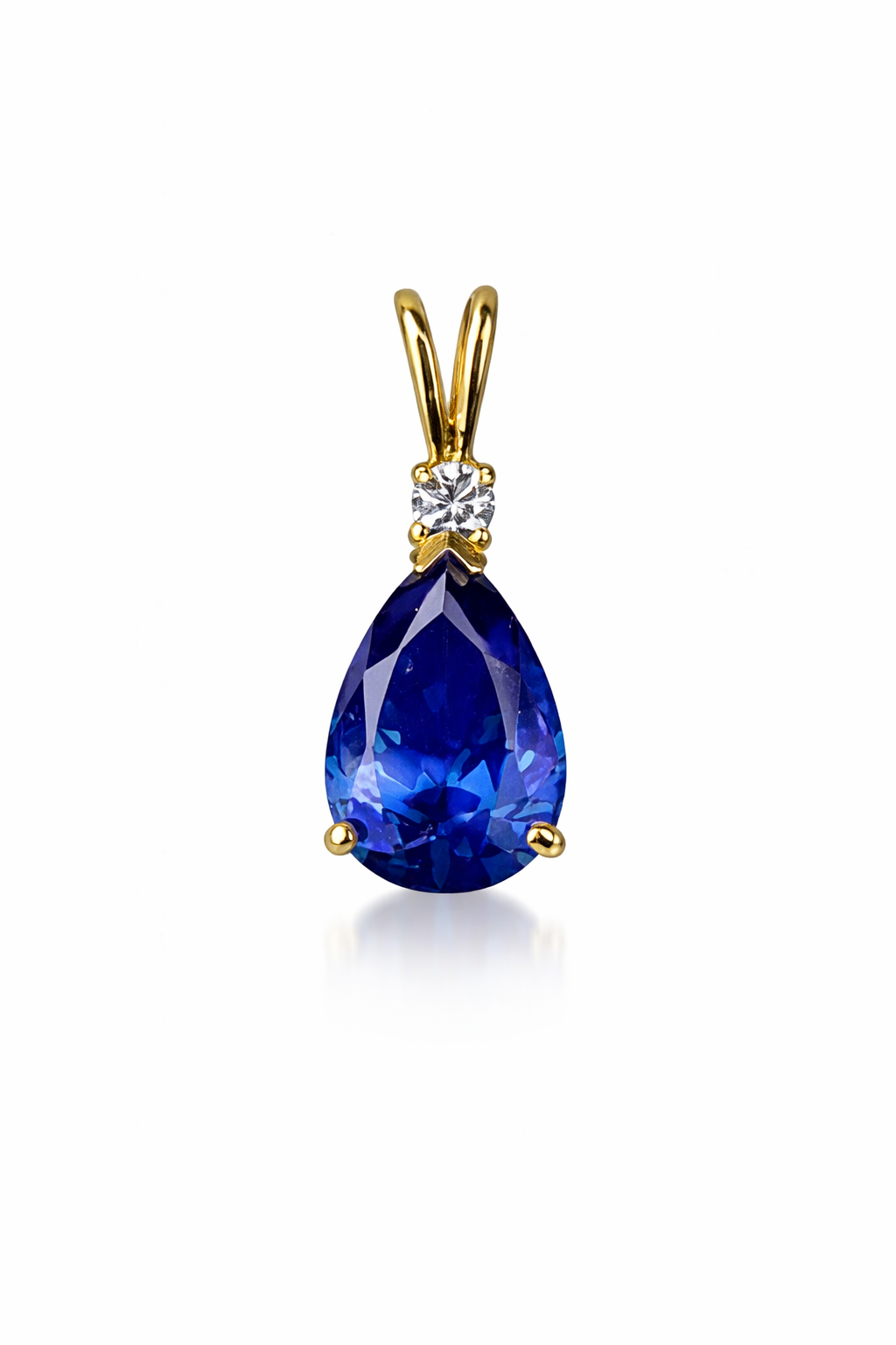 14k Yellow Gold Pear CZ Birthstone Pendant
