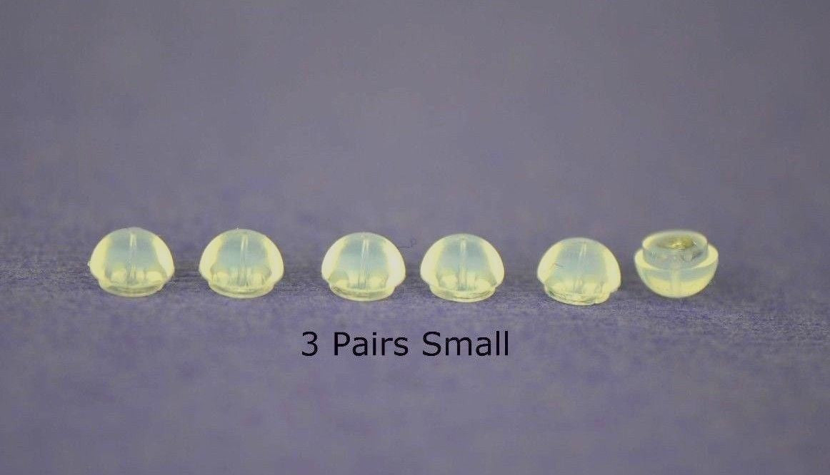 .925 Sterling Silver Jelly Silicon Back Earring by 3 Pairs!!!