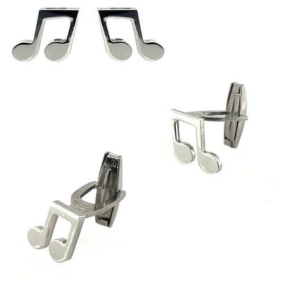 925 Sterling Silver Italy Musical Notes Cufflinks