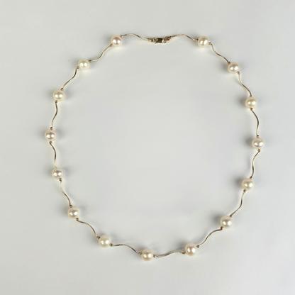 14K Yellow Gold Classic Freshwater Pearl Necklaces for Women