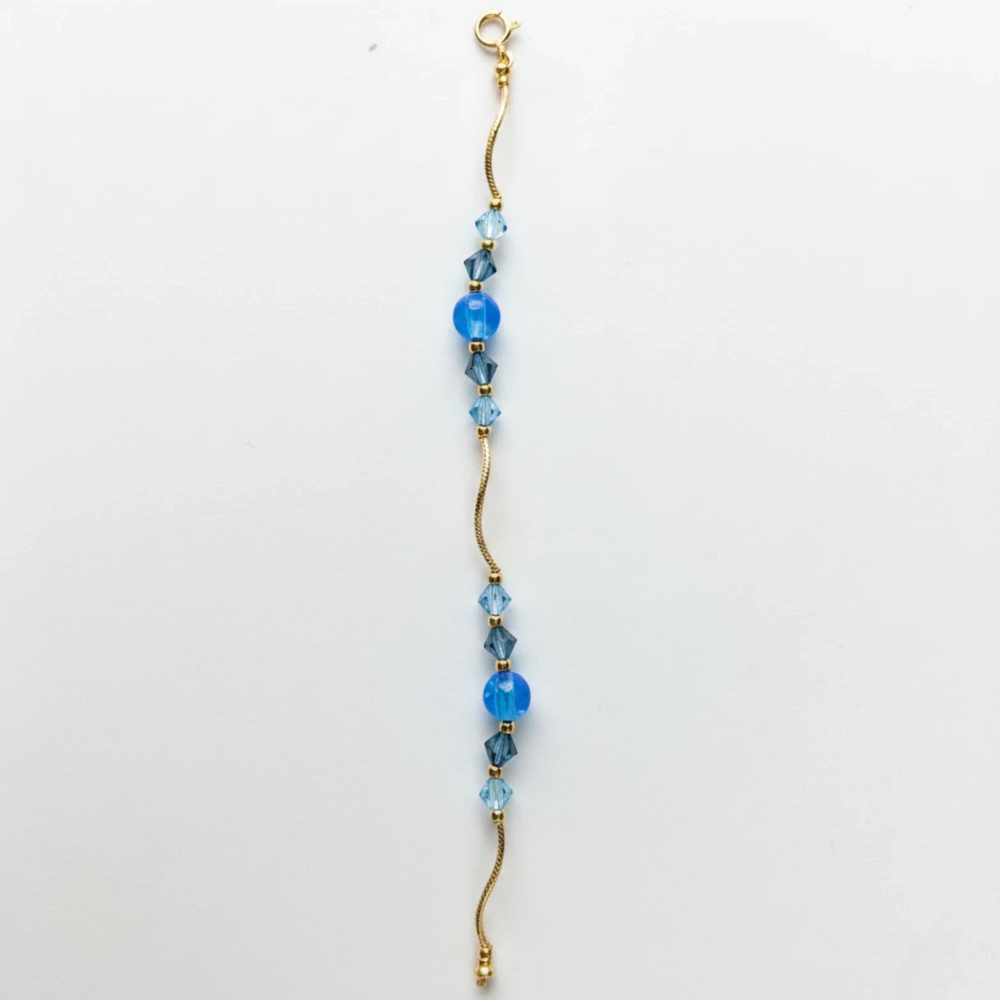 14k Yellow Gold Baby Bracelet made with Opal and Crystals from Swarovski
