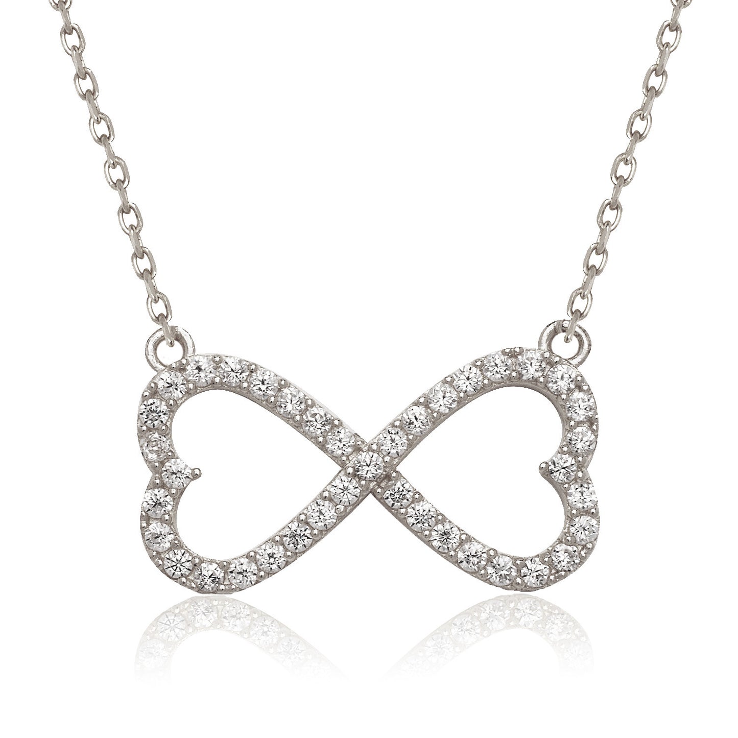 14K Yellow/White/Rose Gold CZ Infinity Pendant Necklace
