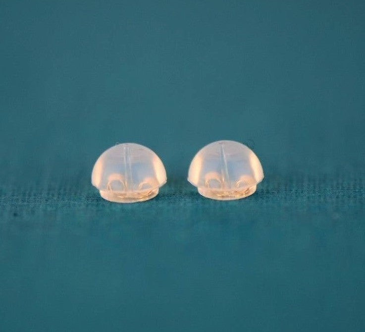 14k Yellow or White Gold Jelly Silicon Back Earring by Pc and Pair!!!