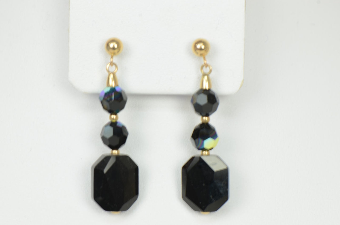 14k Yellow or White Gold Genuine Swarovski Crystal Beads Necklace Set