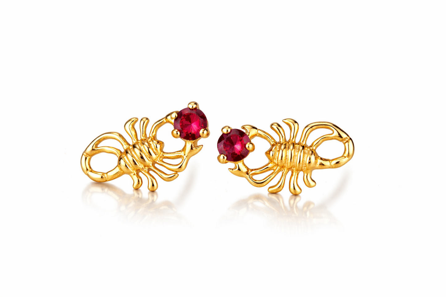 14k Yellow Gold Birthstone Scorpion Earring