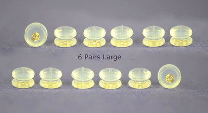 14k Yellow or White Gold Jelly Silicon Back Earring by 1,2,3,6,10 Pairs!!!