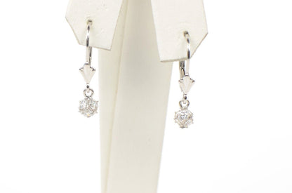925 Sterling Silver Womens CZ Ball Dangle Earrings
