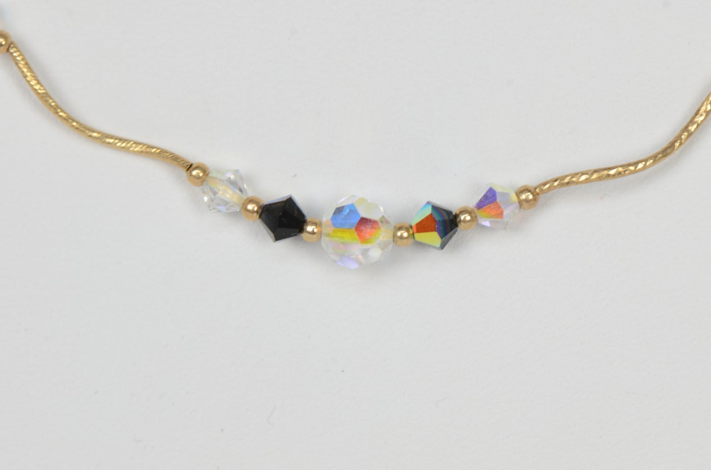 14k Yellow or White Gold Genuine Swarovski Crystal Element Beaded Necklace set