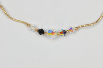 14k Yellow or White Gold Genuine Swarovski Crystal Element Beaded Necklace set
