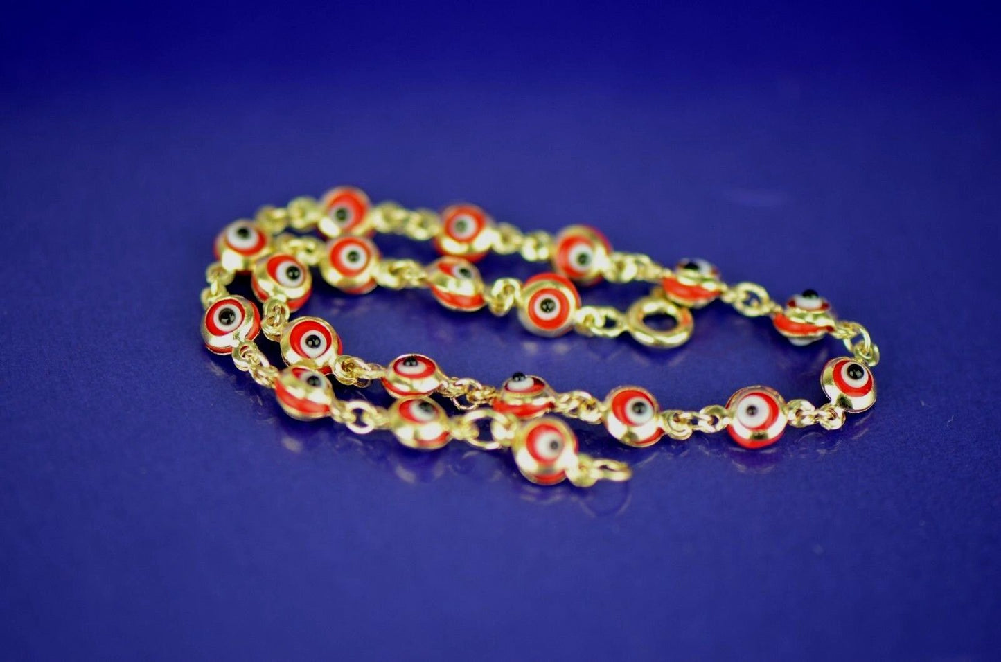 14k Yellow Gold  Evil Eye Bracelet