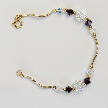 14K Yellow Gold Elegant Crystals Bracelet Kids Baby Girls & Boy