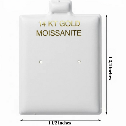 14K Mosissanite Center Punch Earring Card Puff Pad Jewelry DisplayHolder 100 Pcs