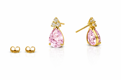 14k Yellow Gold Pear Shape Stud Earrings