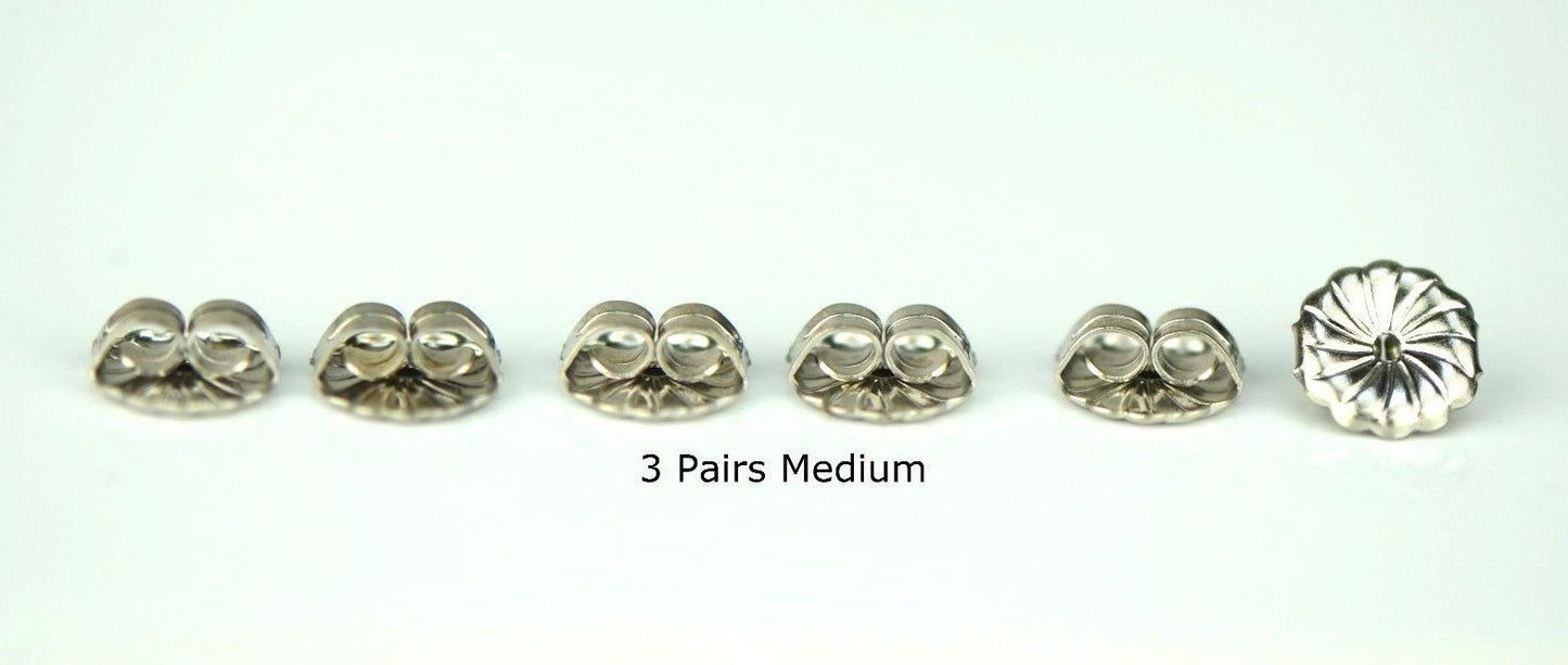 14K White or Yellow Solid Gold Earring Back Butterfly by 1,2,3,6,Pairs!!