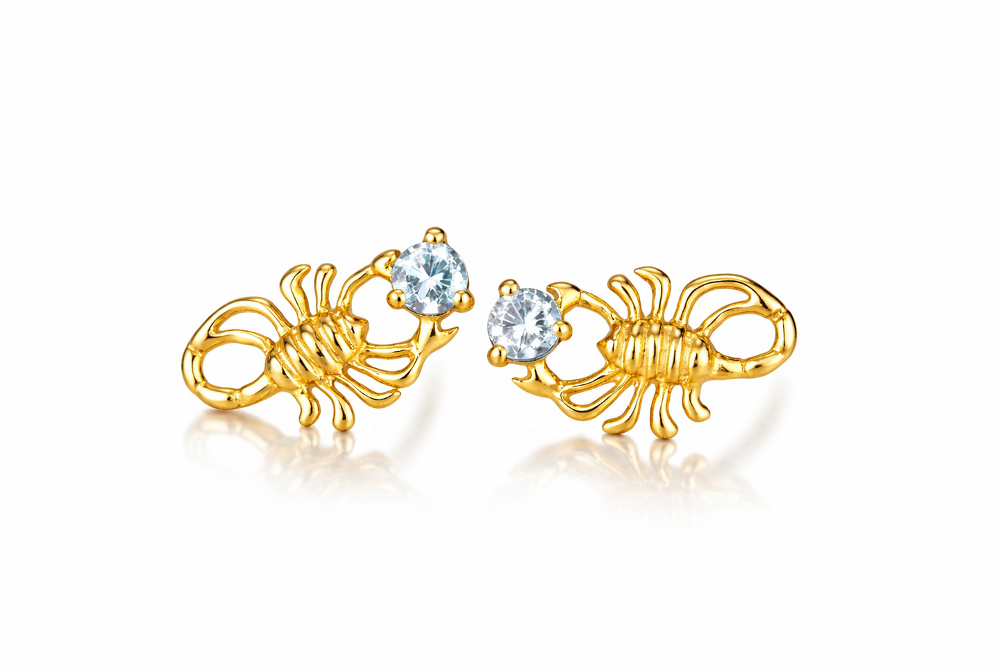 14k Yellow Gold Birthstone Scorpion Earring